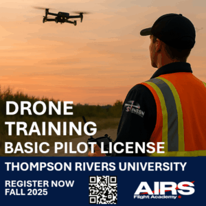 AIRS Flight Academy training drone on launch pad during RPAS course at TRU